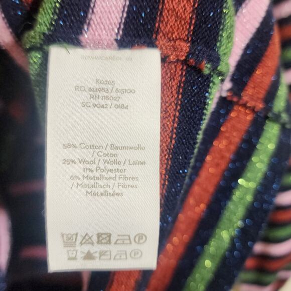Boden striped wool blend sparkly long sleeve colorful sweater woman's size 8 - Picture 8 of 11